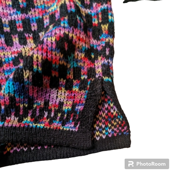 Bua//bua Pullover Sweater Womens Sz XL Multi Color Hoodie Boho Hippie Grunge - Picture 10 of 14